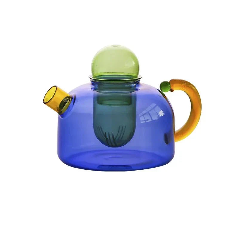 Contrasting colour Glass Tea Set