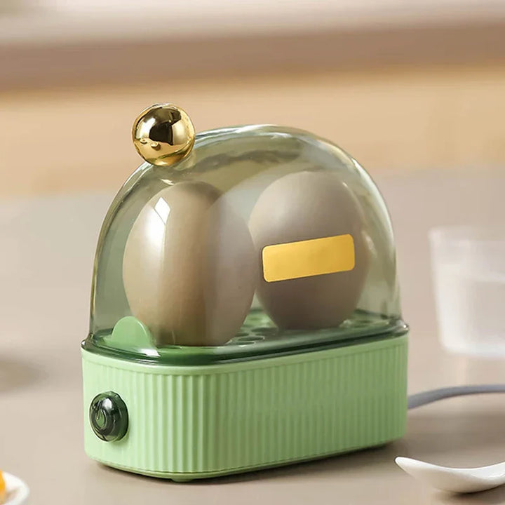 120W 220V Electric Egg Cooker &amp; Egg Poacher - Automatic Mini Breakfast Machine for 2 Eggs, Portable Steamer