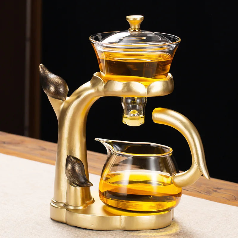 Kung Fu Teapot Household Magnetic Extraction Semi-Automatic Lazy Tea Preparation Tool Glass Tea Set