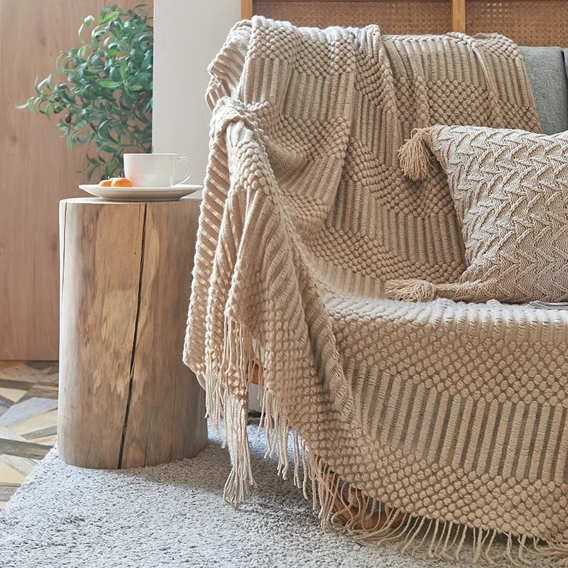 Nordic Style Dick Knitted Blanket