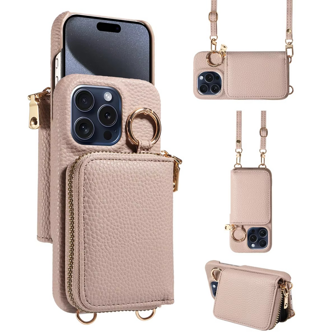 Premium Leather Multi-Function iPhone Case with Anti-Degaussing Protection