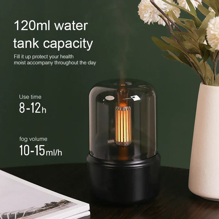 Retro Aroma Diffuser with Night Light - USB Essential Oil Air Humidifier for Home and Office