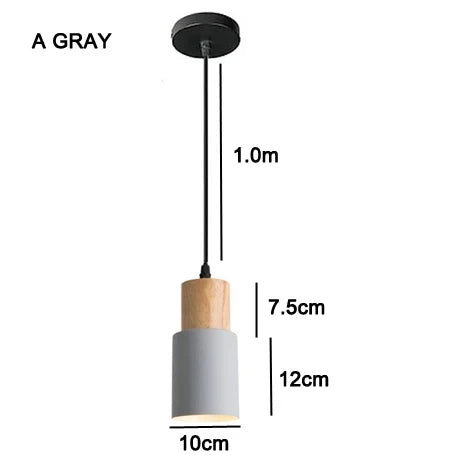 Nordic LED Pendant Lights Made of Metal and Wood - Modern Hanging Lamps for Dining Room and Kitchen
