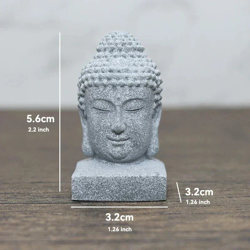 Buddha Stone Statue Small Buddhist Monks Tibetan Buddhism Figures Zen Garden Ornament Meditation Home Aquarium Decoration