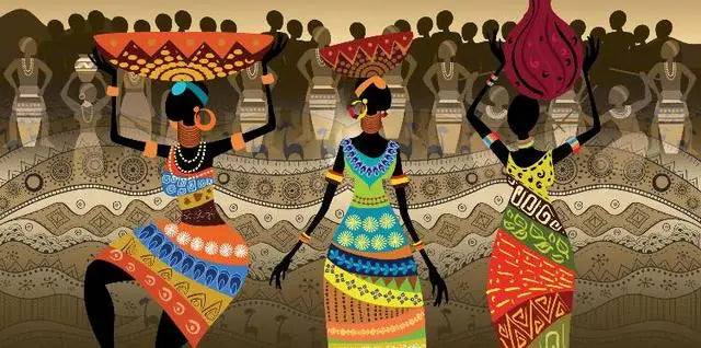Plus Sizes Abstract African Woman Canvas Painting