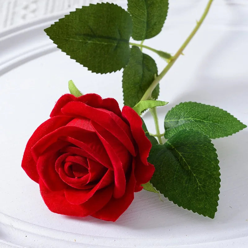 20 pieces Realistic Velvet Silk Rose Bouquet