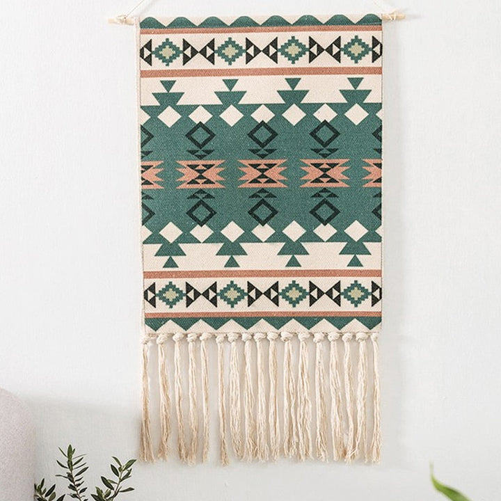 Bohemian Wall Tapestry, Macrame Wall Hanging, Home Decoration, Cotton Linen Tassel, Handcrafted, Woven, Geometric Canvas Art, Background Wall Tapestries