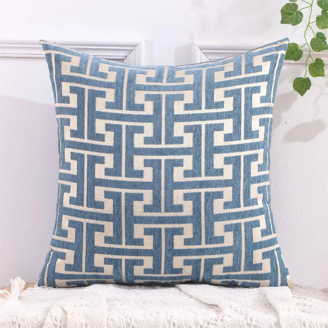 Striped cushion cover in country house style – Decorative sofa cover for living room and couch |