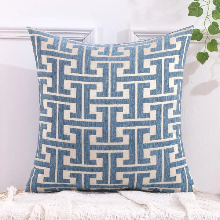 Striped cushion cover in country house style – Decorative sofa cover for living room and couch |