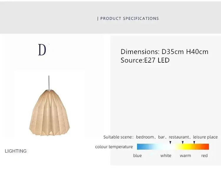 Elegant origami-inspired paper lantern