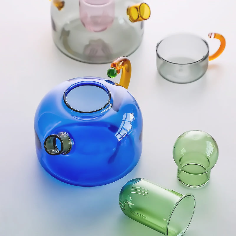 colourful glass tableware
