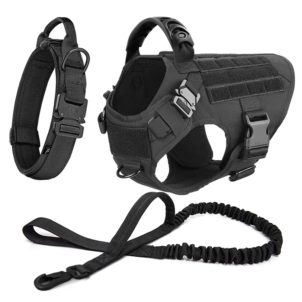 Tactical Dog Harness and Leash Set for Medium and Large Dogs