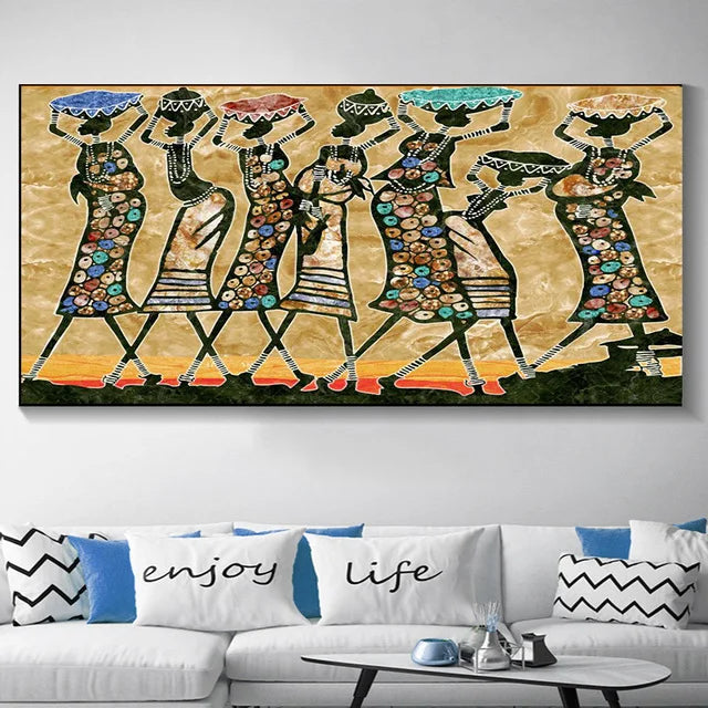 Plus Sizes Abstract African Woman Canvas Painting
