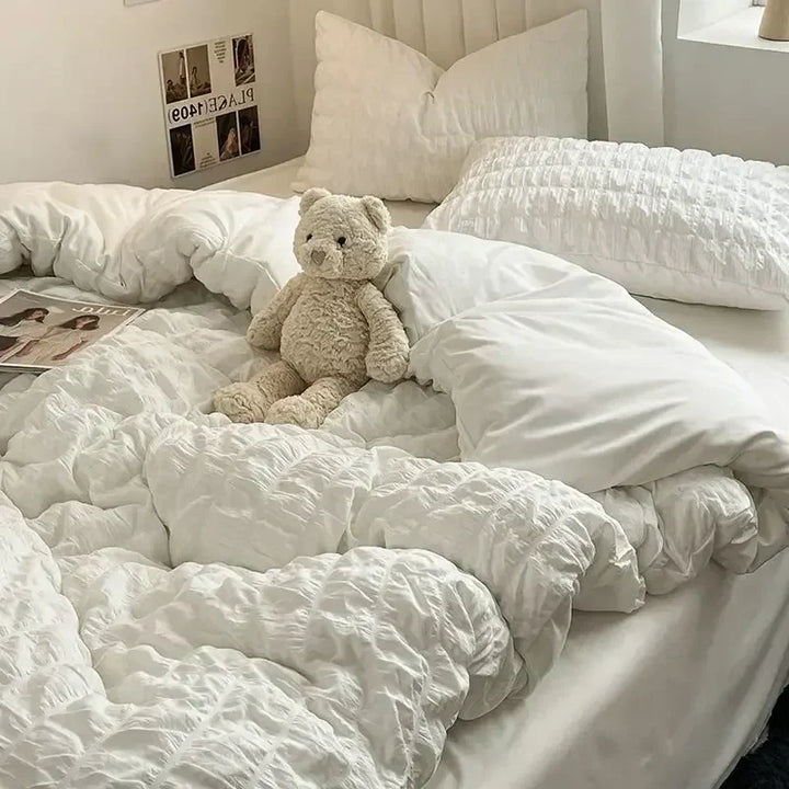 ChicParis | Seersucker Bedding Set – Lightweight, Soft &amp; Elegant French-Style Duvet Cover Set