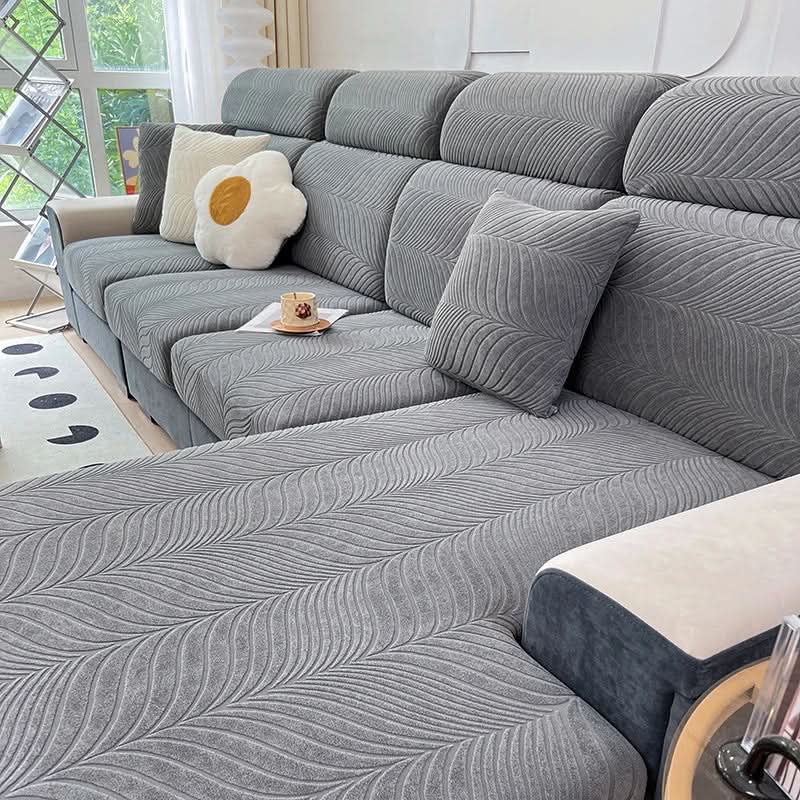 PlushSecure - Elegant Jacquard Sofa Cover for Non-Slip Comfort