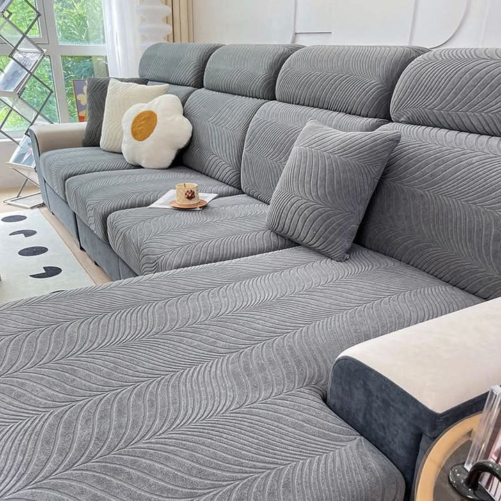 PlushSecure - Elegant Jacquard Sofa Cover for Non-Slip Comfort