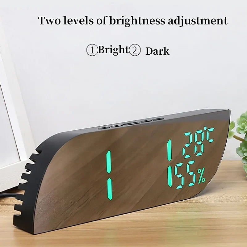 LED Digital Alarm Clock with Dual Display &amp; Unlimited Snooze