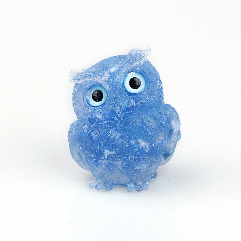 Natural Crystal Owl Figurine: Handmade Collector&