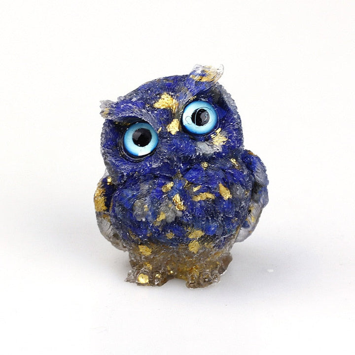 Natural Crystal Owl Figurine: Handmade Collector&