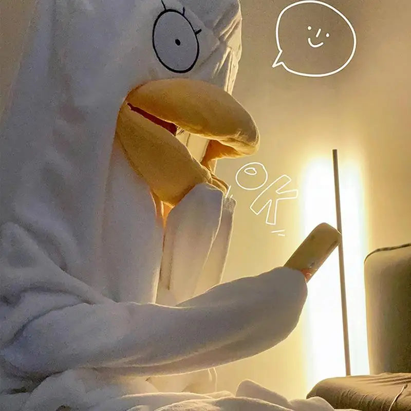 Confused Duck Warm Adult Pajama Costume
