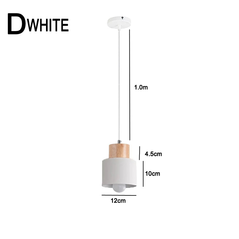 Nordic LED Pendant Lights Made of Metal and Wood - Modern Hanging Lamps for Dining Room and Kitchen