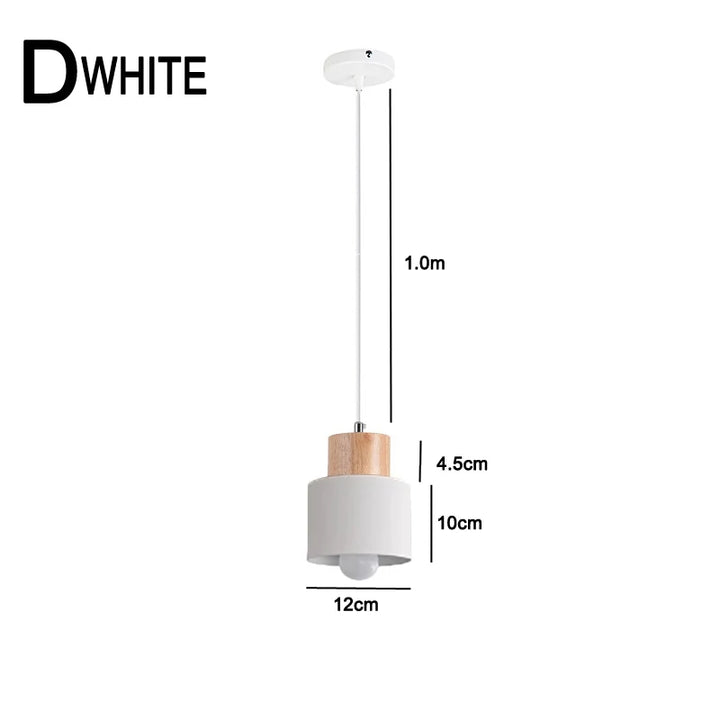 Nordic LED Pendant Lights Made of Metal and Wood - Modern Hanging Lamps for Dining Room and Kitchen