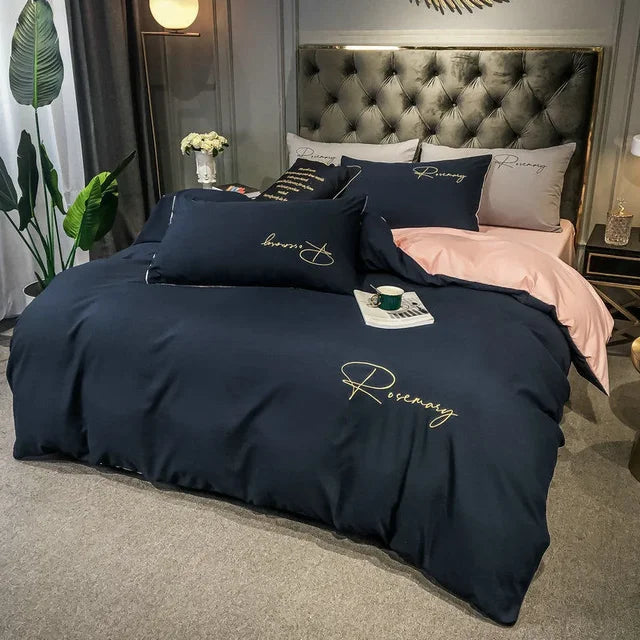 EmbroiLux Bedding - Elegant luxury duvet cover with embroidery design