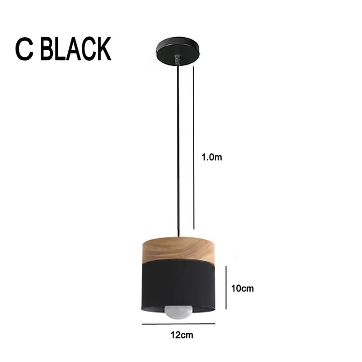 Nordic LED Pendant Lights Made of Metal and Wood - Modern Hanging Lamps for Dining Room and Kitchen