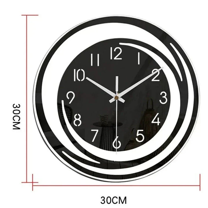 Acrylic Wall Clock - Scandinavian Design - Black - Clock