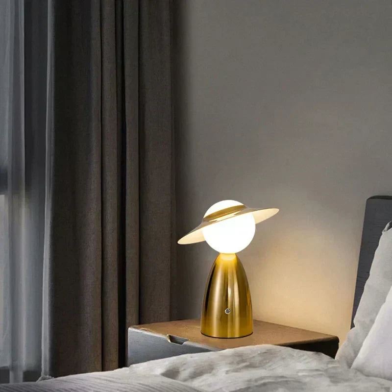 Battery Table Lamp Man with Hat