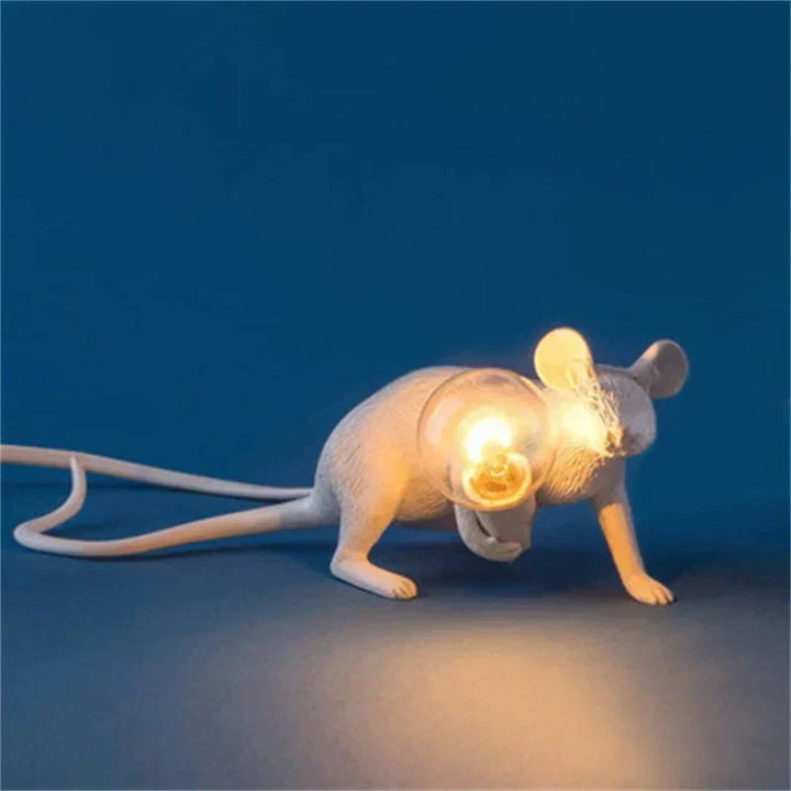 Modern LED Animal Table Lamps: Resin Rat, Cat, and Squirrel Night Lights