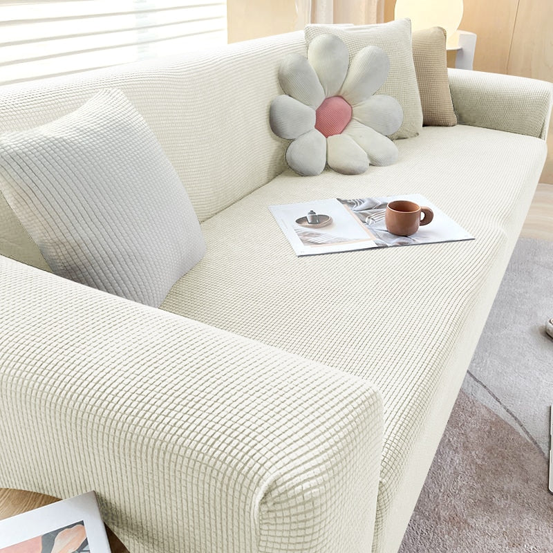 Textured Stretch Sofa Cover | Non-Slip, Machine Washable &amp; Protective for 1-Seater, 2-Seater, and 3-Seater Sofas
