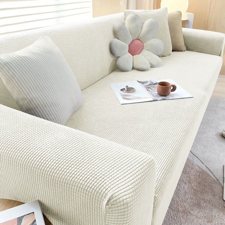 Textured Stretch Sofa Cover | Non-Slip, Machine Washable &amp; Protective for 1-Seater, 2-Seater, and 3-Seater Sofas