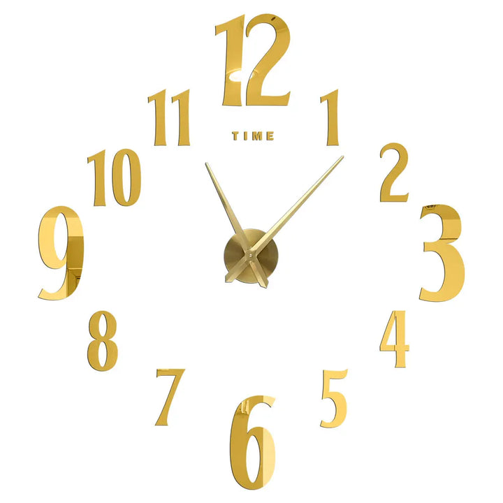 Big Wall Clock DIY 3D Self Adhesive Mirrored Acrylic Wall Clock For Kitchen Dining Room Living Room Creative Home Decor |