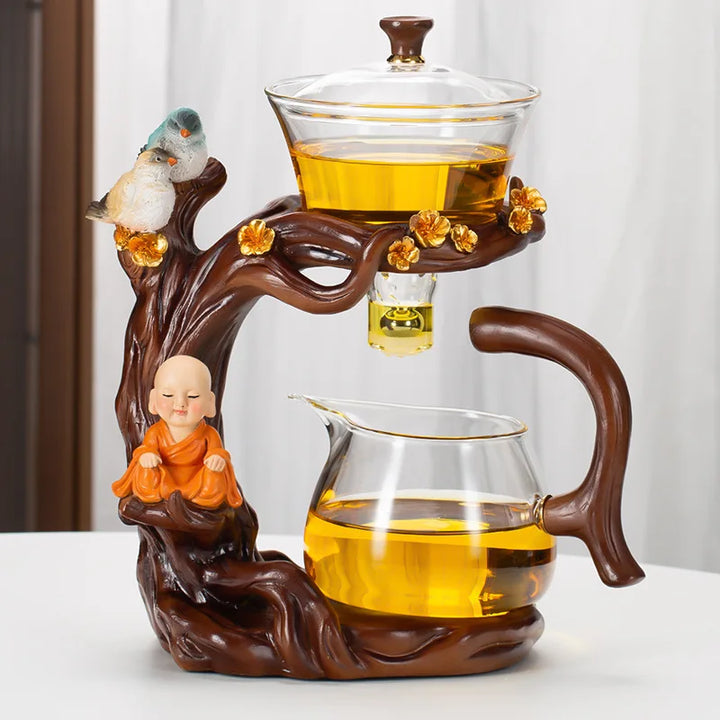 Kung Fu Teapot Household Magnetic Extraction Semi-Automatic Lazy Tea Preparation Tool Glass Tea Set