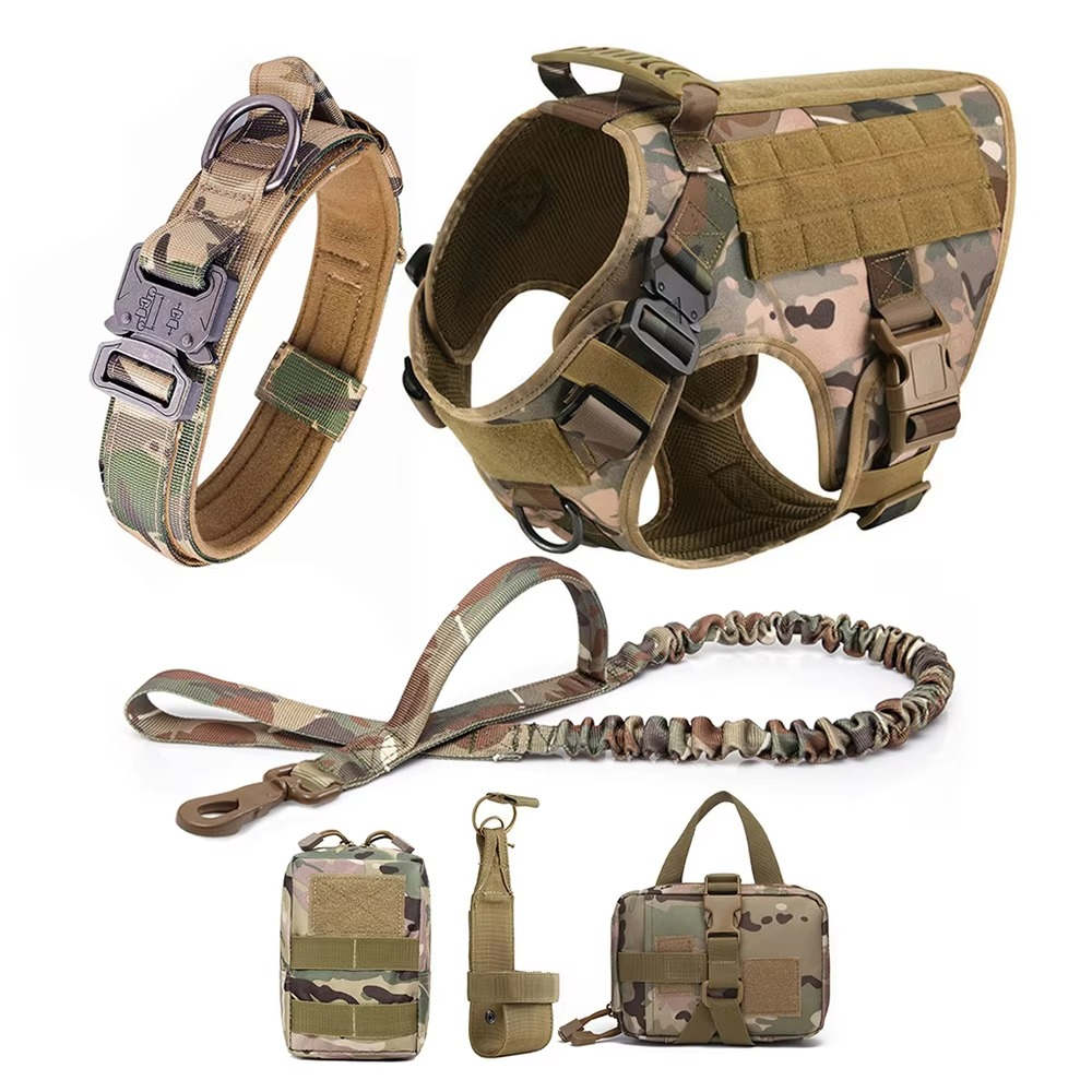 Tactical Dog Harness and Leash Set for Medium and Large Dogs