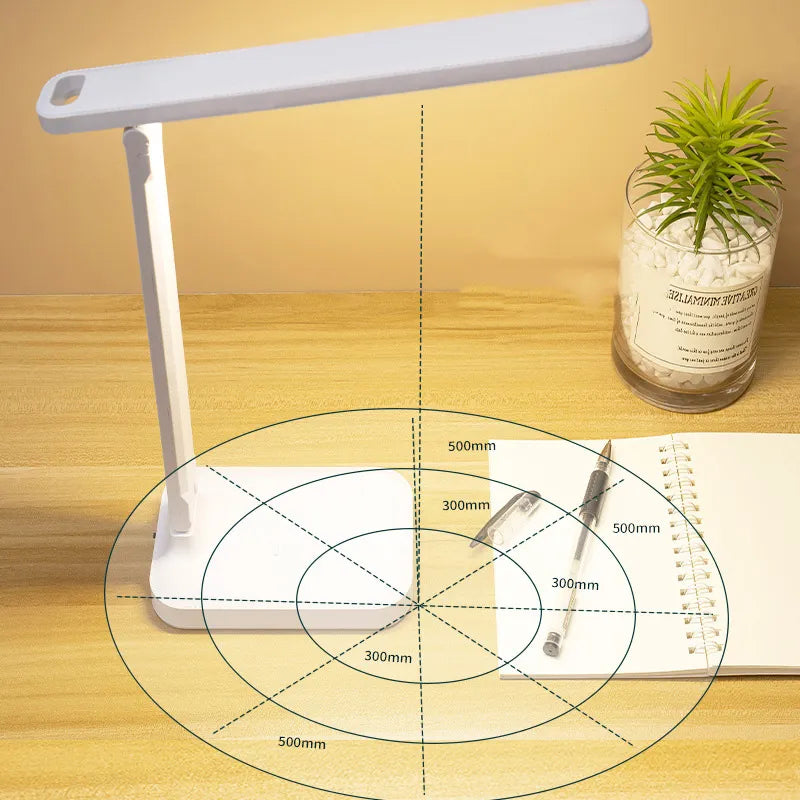 6000mAh rechargeable LED table lamp USB 3 colour stepless dimmable desk lamp touch foldable eye-protecting reading night light