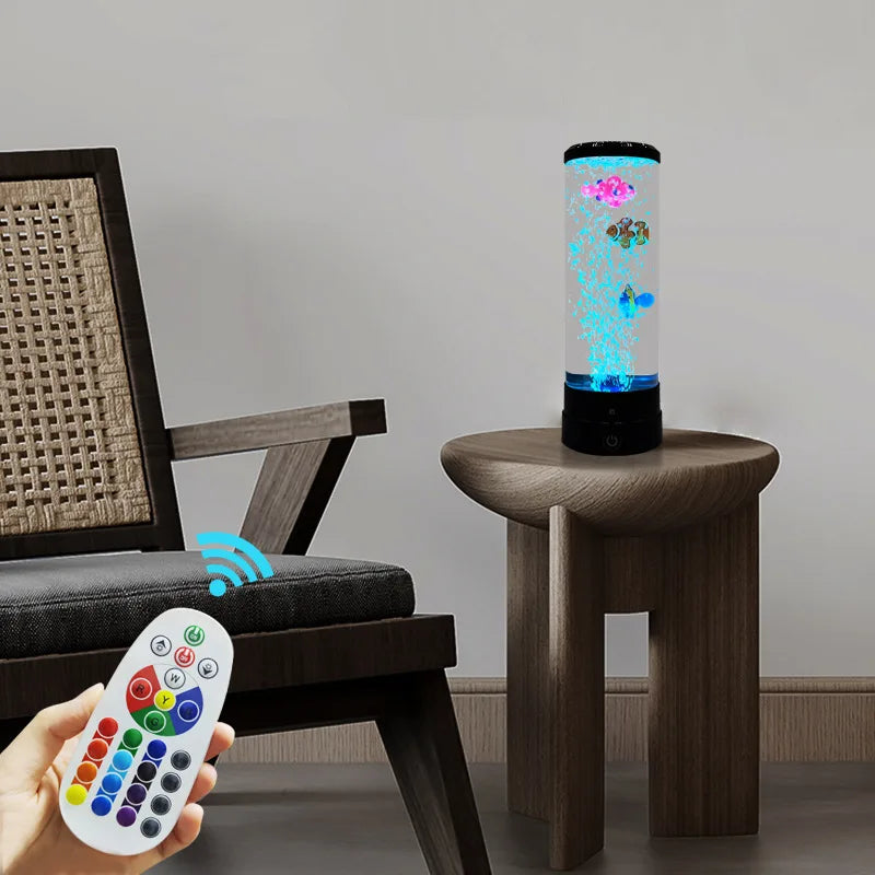 Simulated Led colourful Large Bubble Fish Light Aquarium Tank Usb Night Light for Home Desk Bedroom Living Room