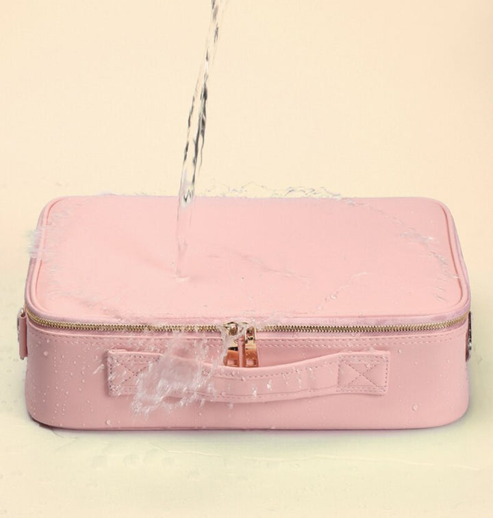 Travel Makeup Case with LED Light &amp; Mirror Portable