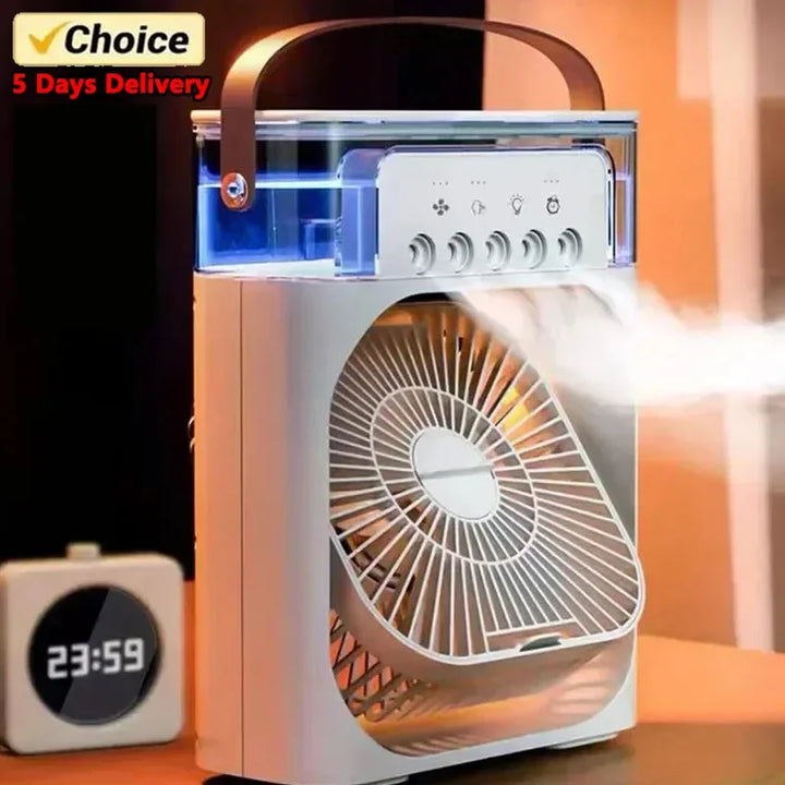 3 In 1 Fan AIr Conditioner Household Small Air Cooler LED Night Light Portable Humidifier Air Adjustment Fan Office Home Fan New |