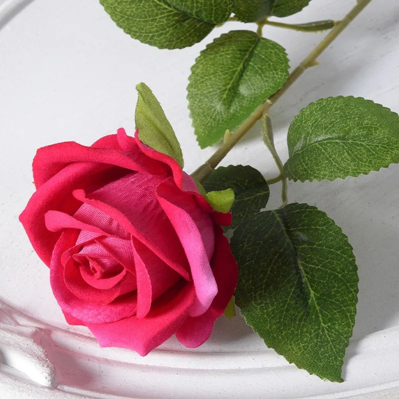 20 pieces Realistic Velvet Silk Rose Bouquet
