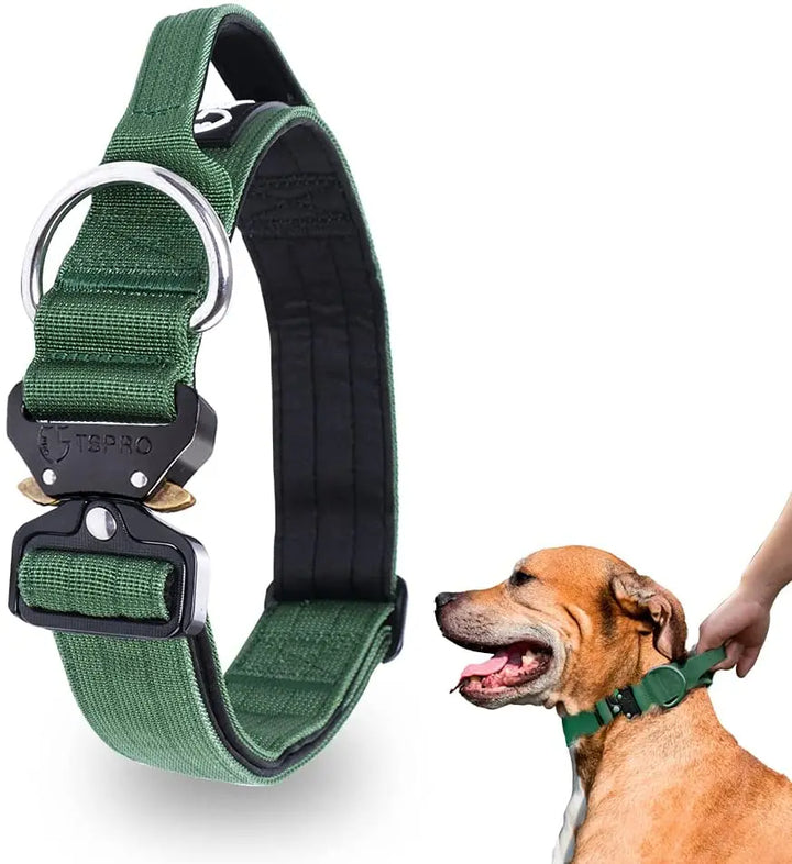 Tactical Dog Collar with Metal Buckle &amp; Handle