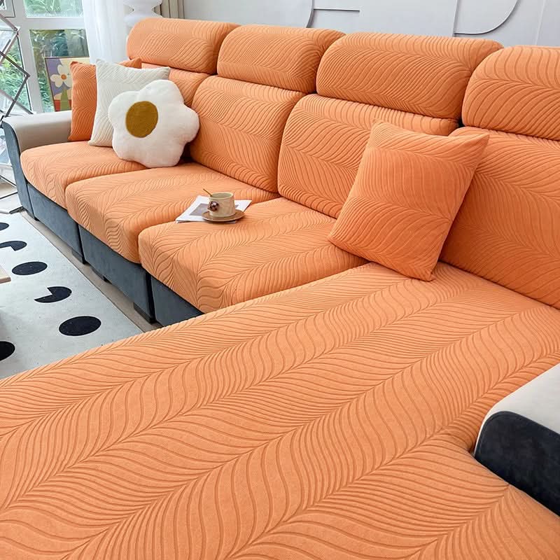 PlushSecure - Elegant Jacquard Sofa Cover for Non-Slip Comfort