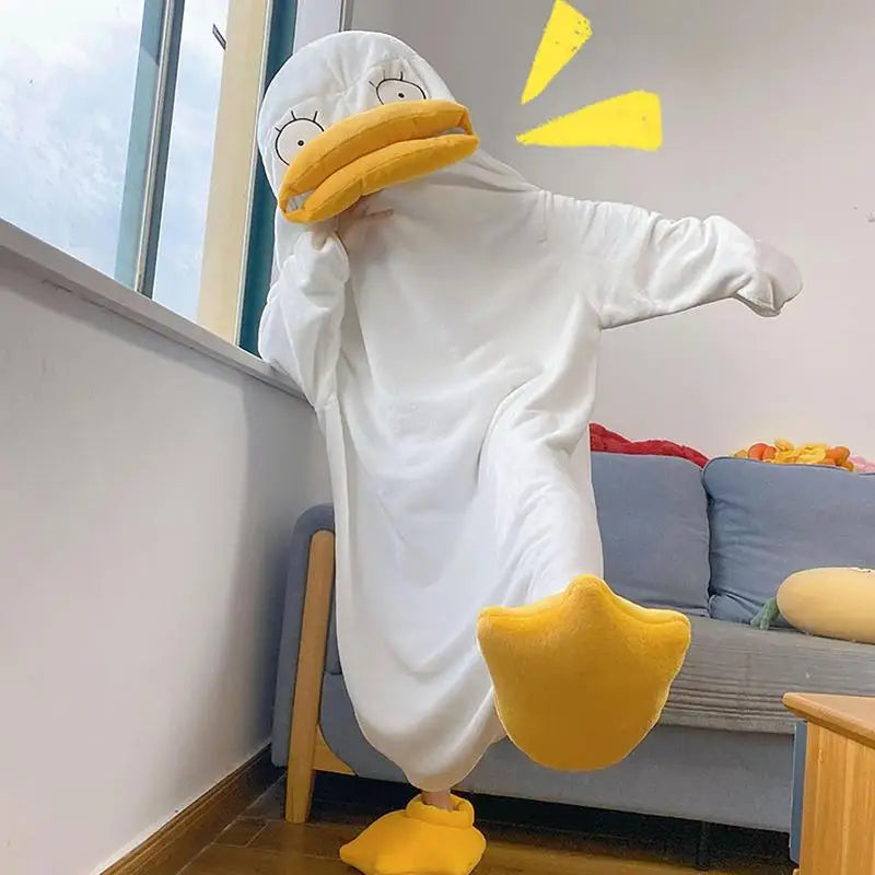 Confused Duck Warm Adult Pajama Costume
