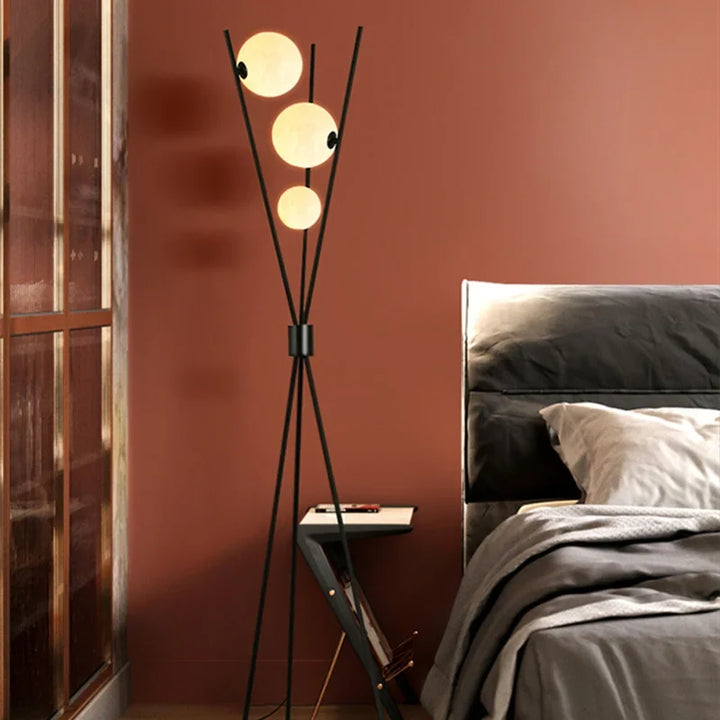 LunaGlow 3D Moon Floor Lamp modern design with tripod LED!