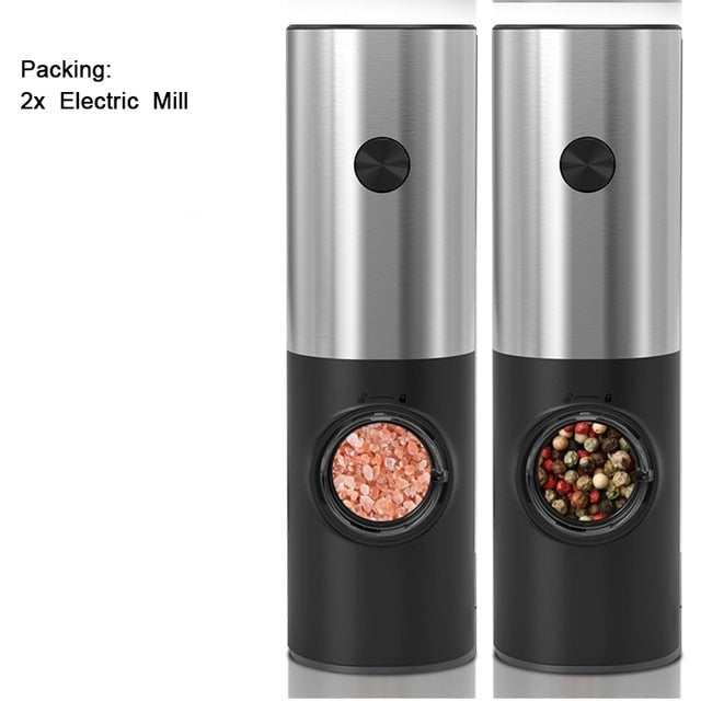 Electric automatic pepper and salt mill with LED light and adjustable grind - Perfect for the kitchen or the restaurant