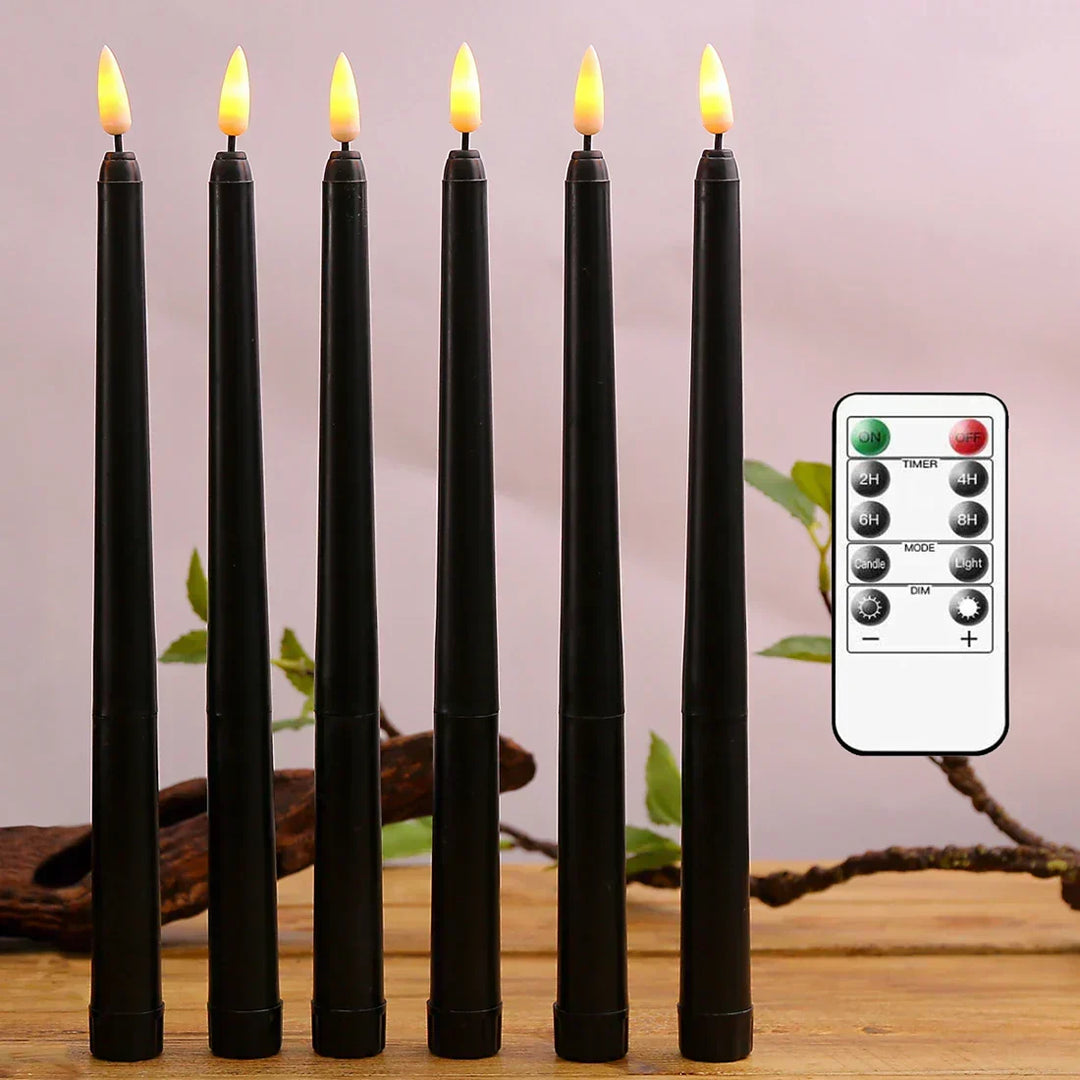 Black LED tealights without flame with remote control for an unforgettable atmosphere