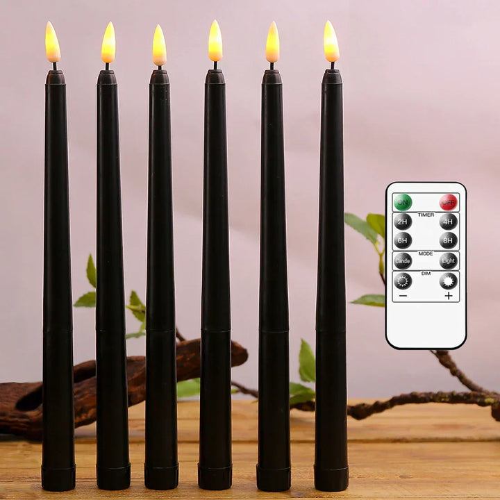 Black LED tealights without flame with remote control for an unforgettable atmosphere