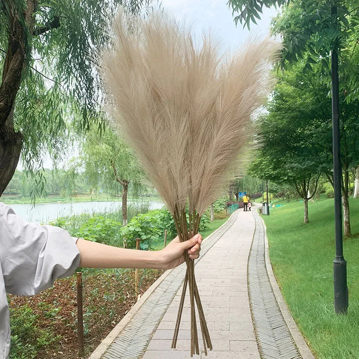 5 pieces 100 cm Artificial Pampas Grass Dried Flower Bouquet Wedding Party Decoration Home Room DIY Artificial Plants Decoration Supplies