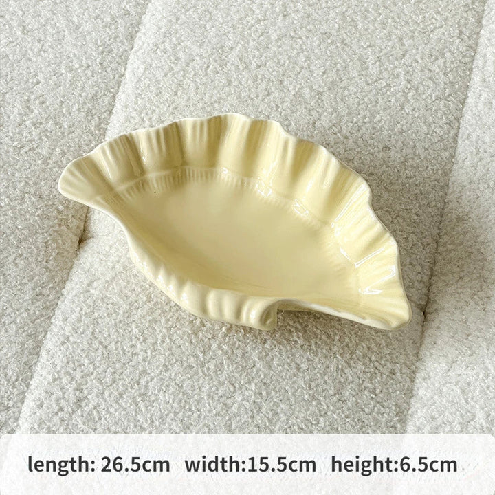 Cream Ceramic Shell Plate